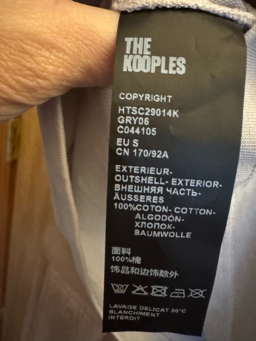 NWT The Kooples Gray Short-Sleeve Men’s Studded Tee with Black Script - Picture 8 of 8